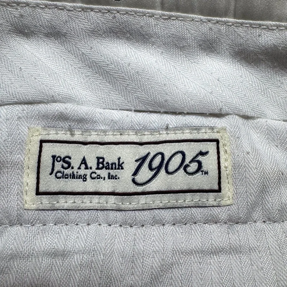 Jos A Bank 1905 Dress Pants Mens 36x31 Beige Linen Flat Front Straight Summer
